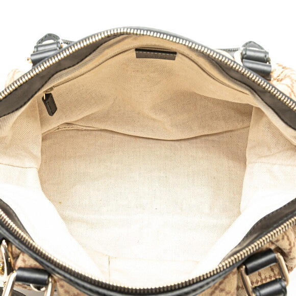 Gucci Diamante Sukey Handbag Beige Tan Black Canvas Leather - Picture 8 of 9